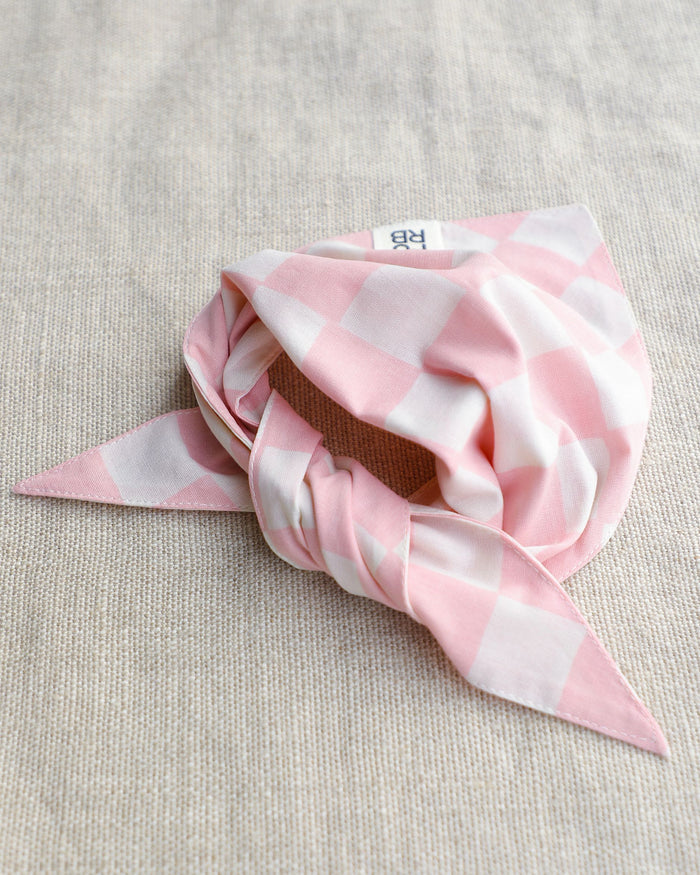 Make a Move Pink Check Bandana – stylish dog bandana in pink