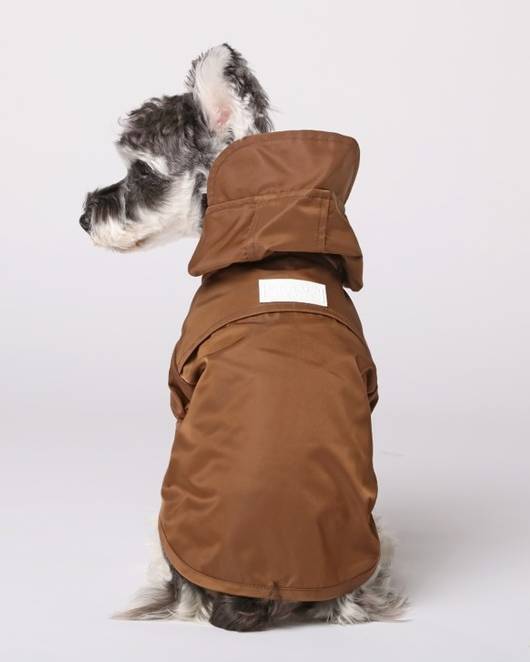 Blue adjustable dog rain coat designed for wet weather protection with easy fit straps, ideal for Dachshunds, Cavaliers, Boston Terriers, and active pups