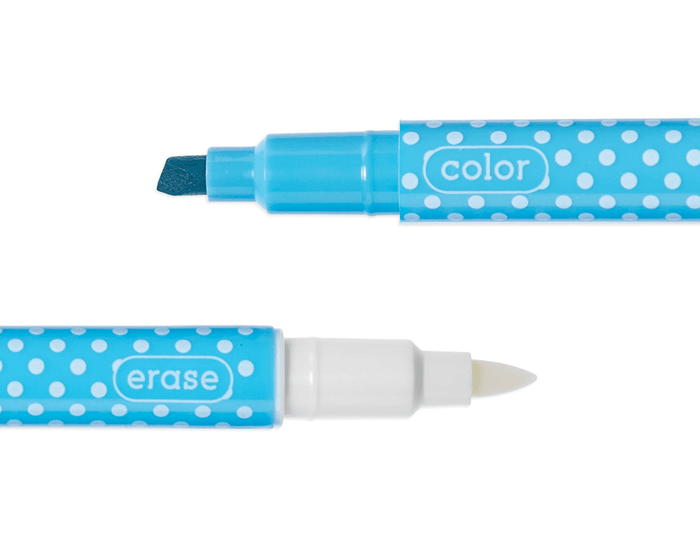 Close up view of Ooly Make No Mistake Erasable Markers. Available at www.tenlittle.com