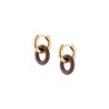 Maroon Bold Connection Earrings Stainless Steel Yellow Gold First