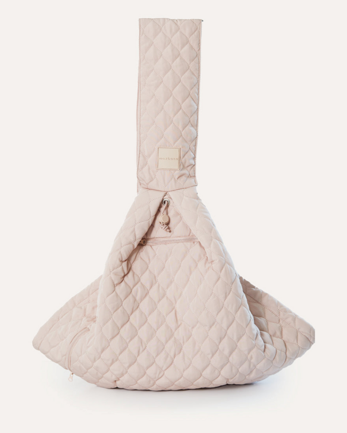 Maxbone Eco Packable Sling in Nude, eco-friendly recycled nylon dog carrier designed for small dogs up to 10 pounds