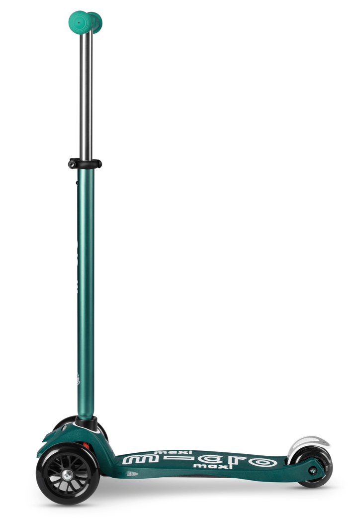 Side view of Micro Kickboard Maxi Deluxe Eco Scooter - Green - Available at www.tenlittle.com
