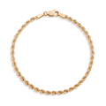 Medium Rope Chain Bracelet Vermeil 14k Yellow Gold 6in 6.5in 7in 7.5in First