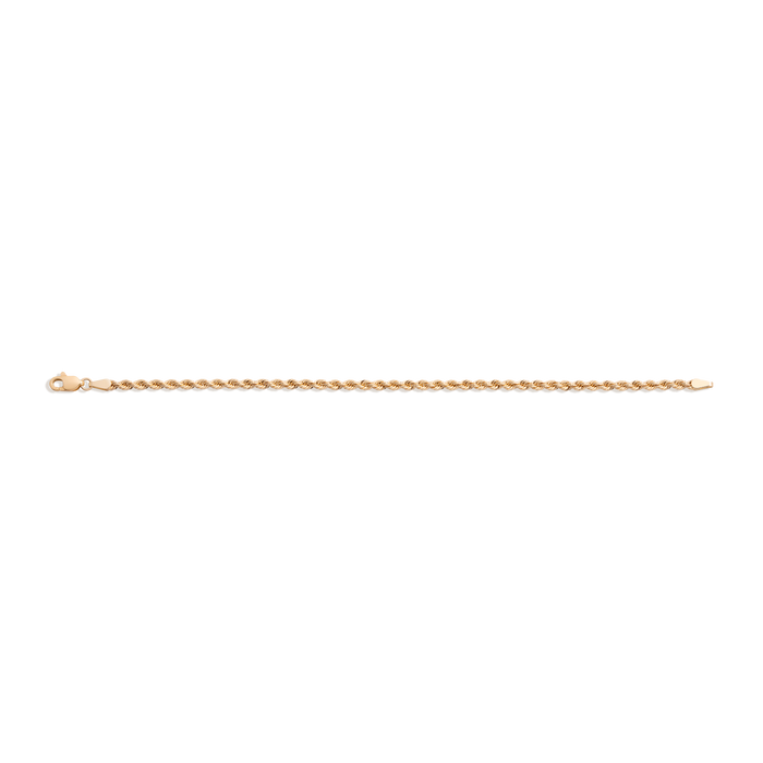 Medium Rope Chain Bracelet Vermeil 14k Yellow Gold 6in 6.5in 7in 7.5in