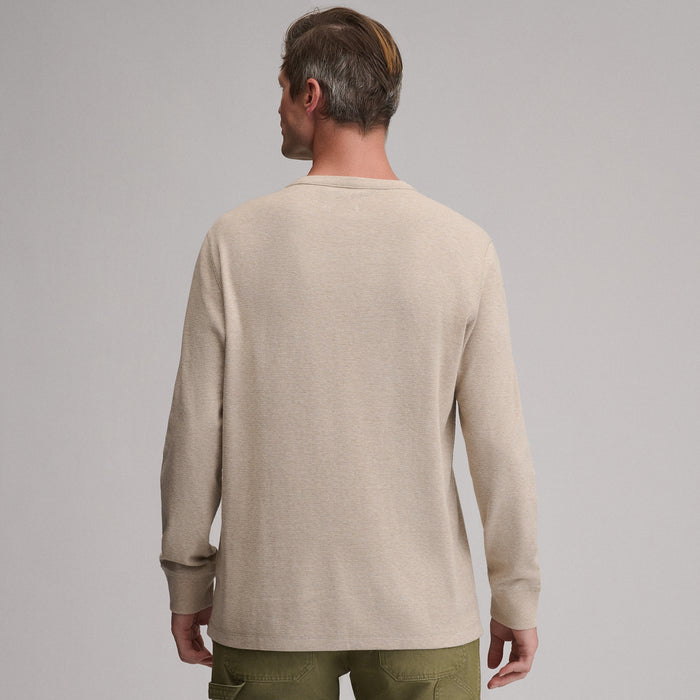 Men's Birds Eye Long-Sleeve Thermal Henley-Light Khaki-2