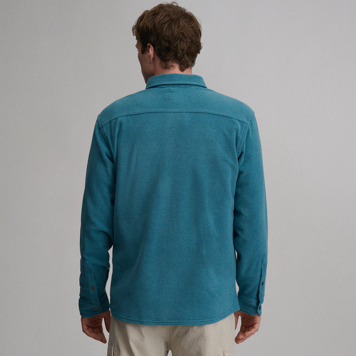 LS Chutes Microfleece Shirt - Stripe-Meridian Blue-2