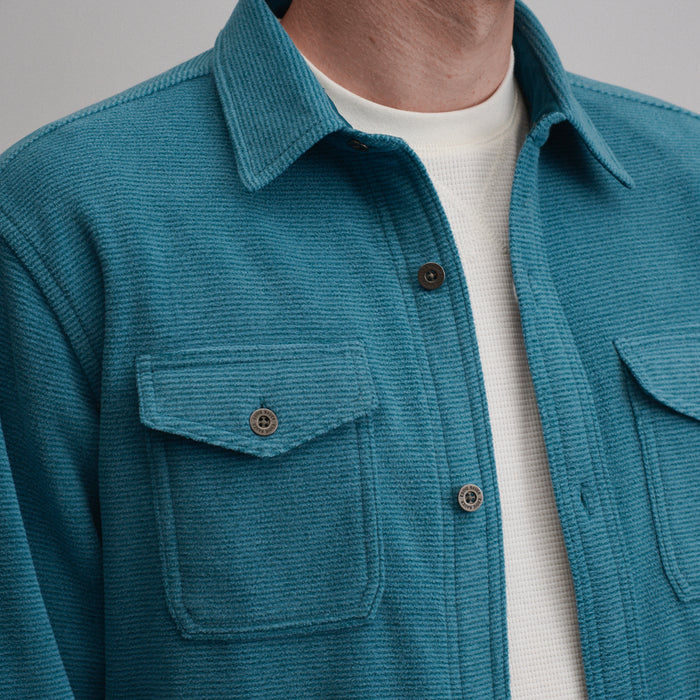 LS Chutes Microfleece Shirt - Stripe-Meridian Blue-3