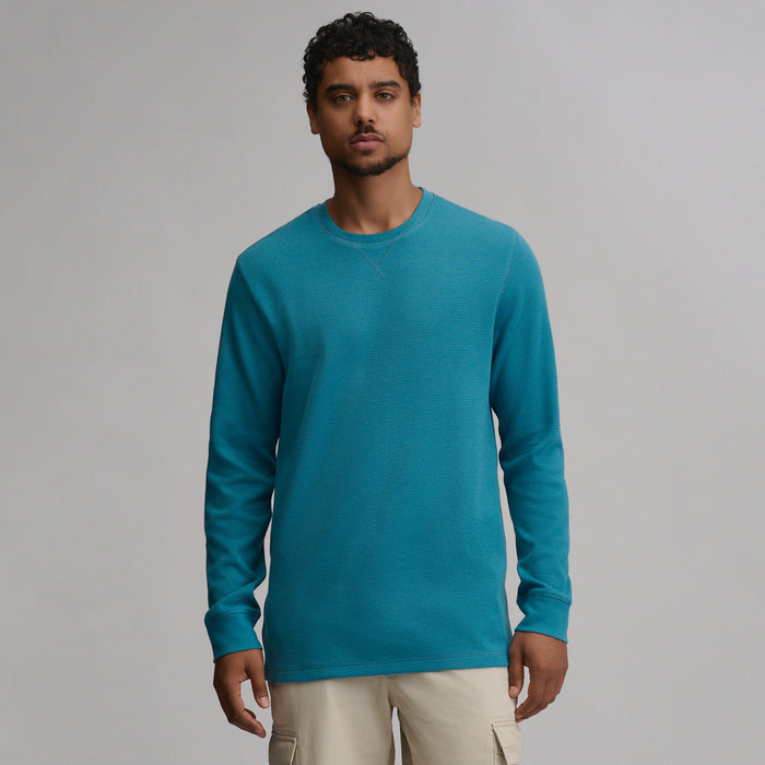 Deer Harbor Heritage Thermal Crew-Azure-1