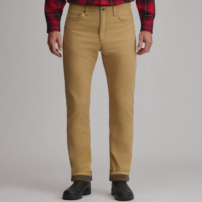 Men's Lined Legend Wash Twill 5-Pocket Pants-Dark Sand-1