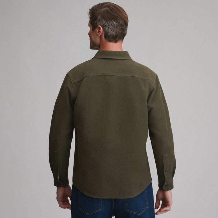 Men's Long-Sleeve Chamois Shirt-Deep Olive-2