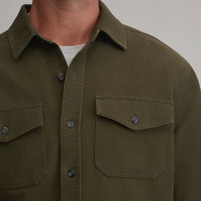 Men's Long-Sleeve Chamois Shirt-Deep Olive-3