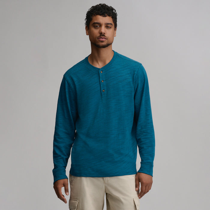 LS Slub Jersey Henley-Meridian Blue-1