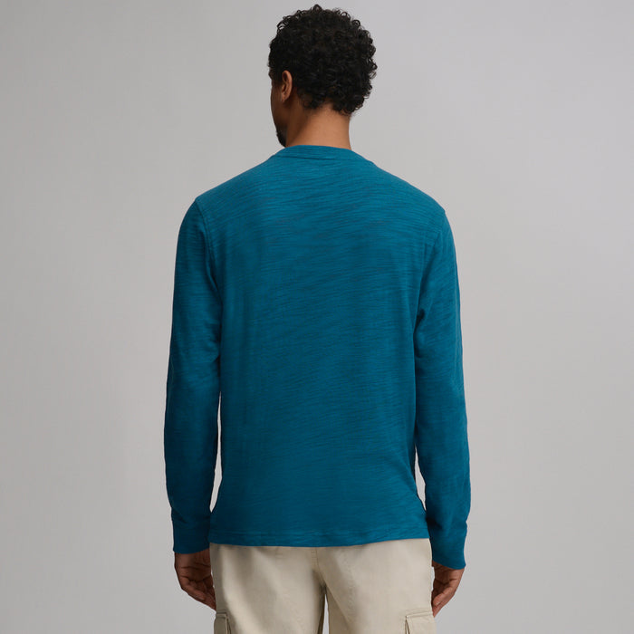 LS Slub Jersey Henley-Meridian Blue-2