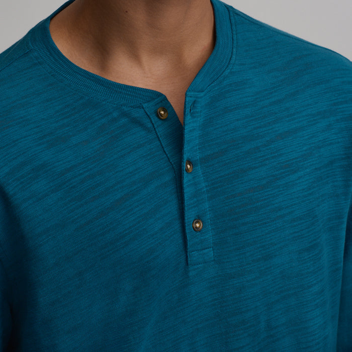 LS Slub Jersey Henley-Meridian Blue-3