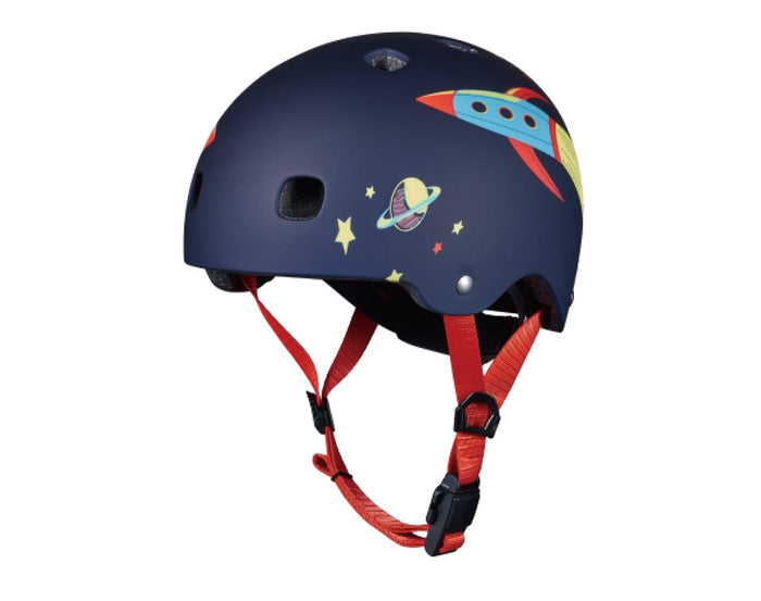 Front and side view of Micro Kickboard Micro Helmet - Rocket. Available at www.tenlittle.com