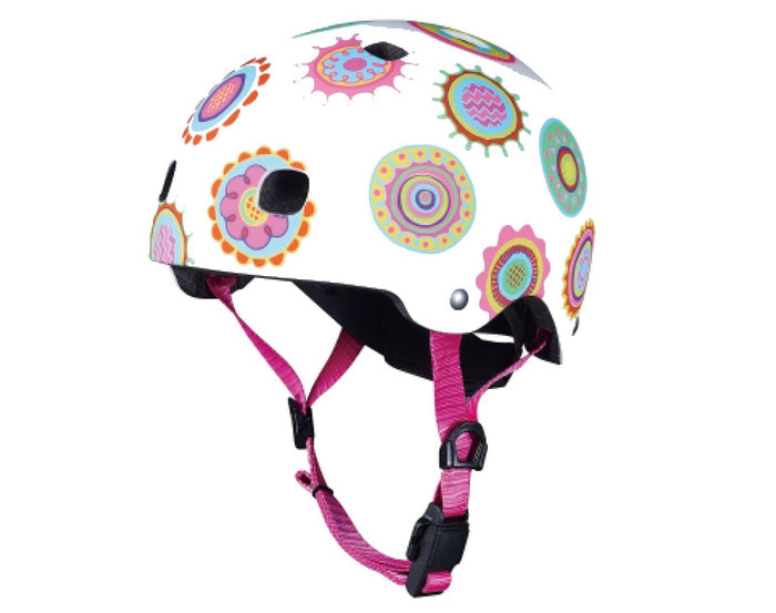 Front and side view of Micro Kickboard Micro Helmet - Doodle Dot. Available at www.tenlittle.com