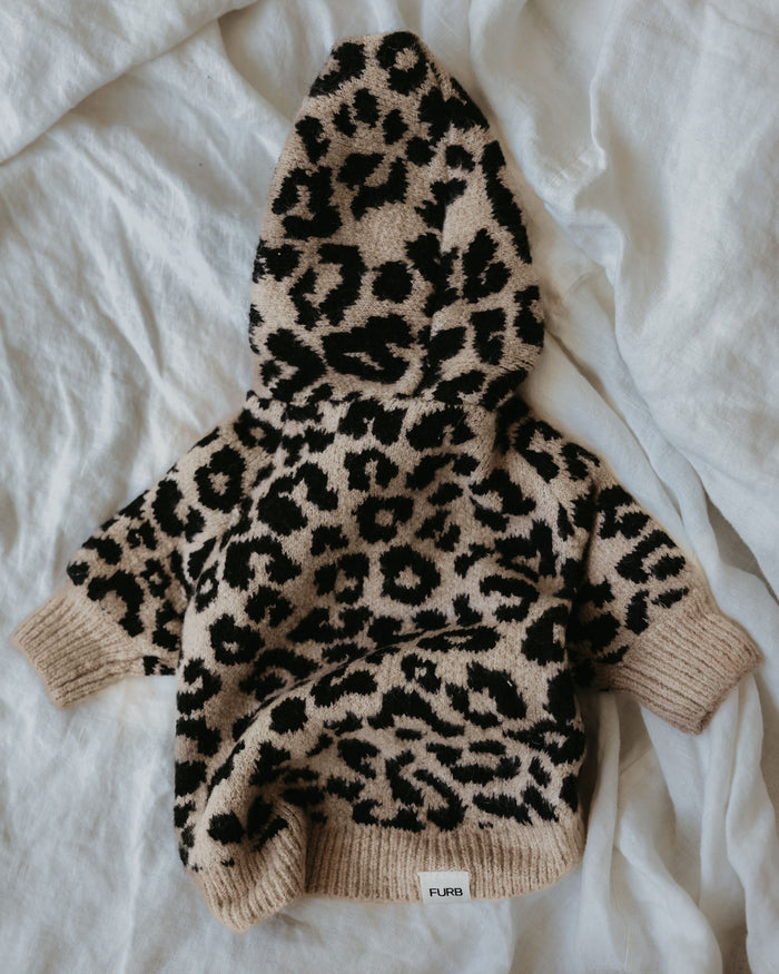 Milan Leopard Print Hoodie Product Image Detail french dog outfit