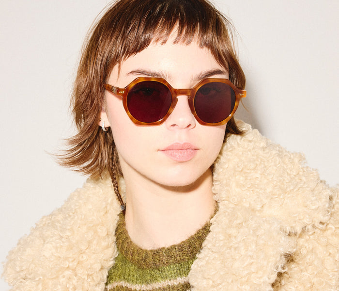 Sardine Millie sunglasses with round frames and tinted lenses, stylish accessories for sun protection and fashion.