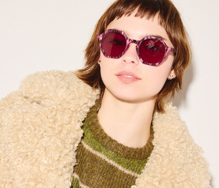 Sardine Millie sunglasses with midnight blue frames and dark tinted lenses, stylish accessories for sun protection and fashion.