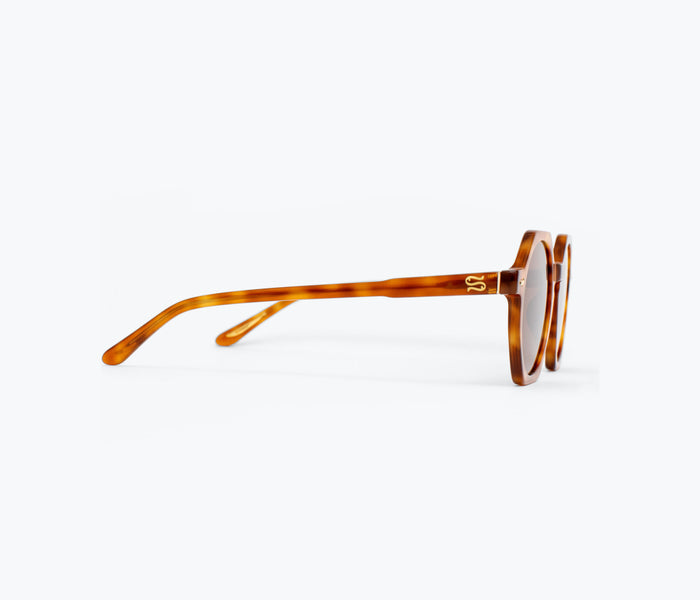 Sardine Millie sunglasses with round frames and Carmelo Glaze finish, stylish accessory for sun protection.
