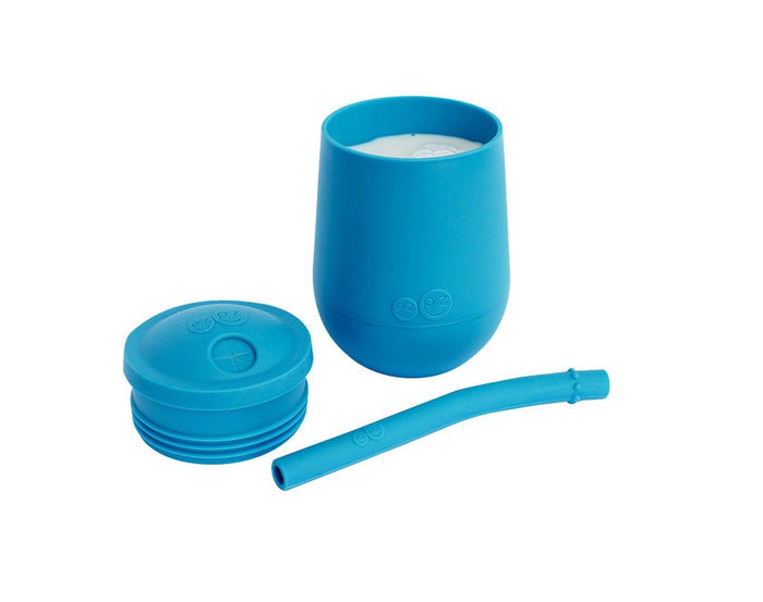 Ezpz Open Lid Mini Cup & Straw in blue-Ezpz Mini Cup & Straw in blue - Available at www.tenlittle.com