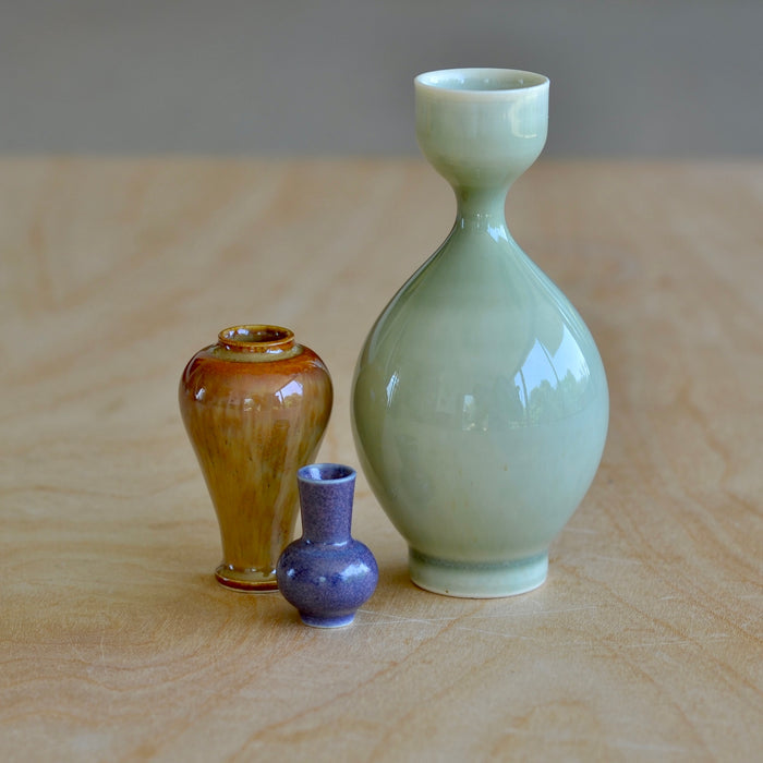 One more of the Miniature Hand Thrown Ceramic Vase Trio in Pale Green, Brown and Purple by Yuta Segawa