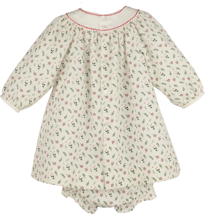 Mistletoe Floral Embroidered Dress