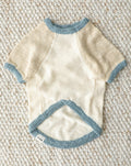 blue colorblock dog sweater slub knit front view