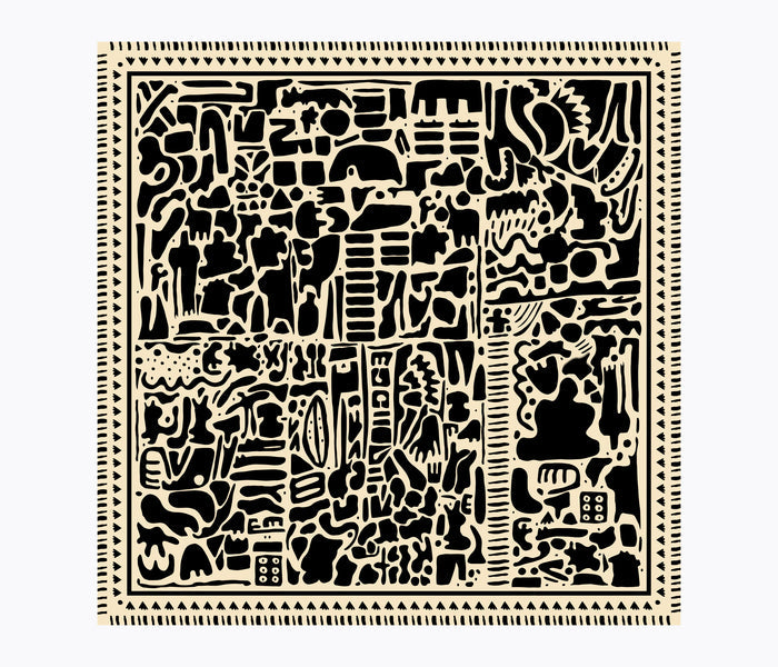 Mur by Ayca Monocream silk blend bandana accessory with elegant design, displayed on a wooden surface.