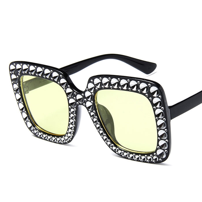 MuseLife Luxury 2019 Brand Designer Italian Big Crystal Sun Glasses