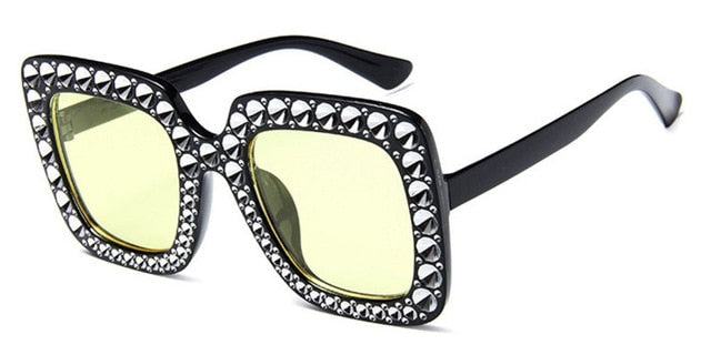 MuseLife Luxury 2019 Brand Designer Italian Big Crystal Sun Glasses