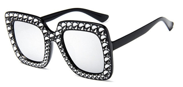 MuseLife Luxury 2019 Brand Designer Italian Big Crystal Sun Glasses