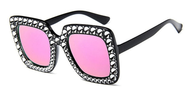 MuseLife Luxury 2019 Brand Designer Italian Big Crystal Sun Glasses
