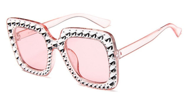MuseLife Luxury 2019 Brand Designer Italian Big Crystal Sun Glasses