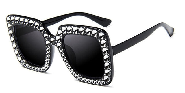 MuseLife Luxury 2019 Brand Designer Italian Big Crystal Sun Glasses