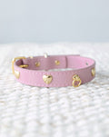Nara Heart Studded Mauve Leather Collar