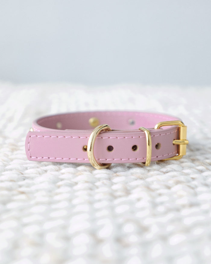 Nara Heart Studded Mauve Leather Collar