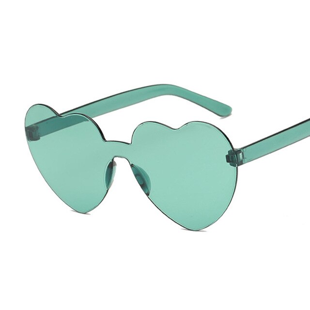 New Fashion Luxury Cute Sexy Retro Love Heart Rimless Sunglasses