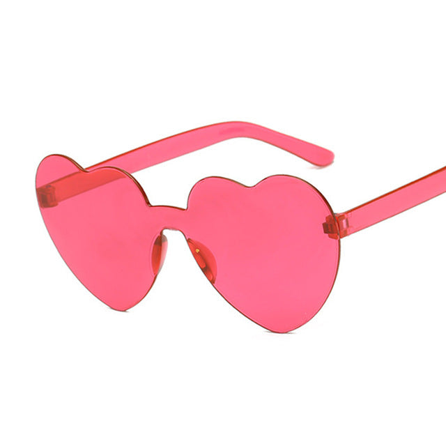New Fashion Luxury Cute Sexy Retro Love Heart Rimless Sunglasses