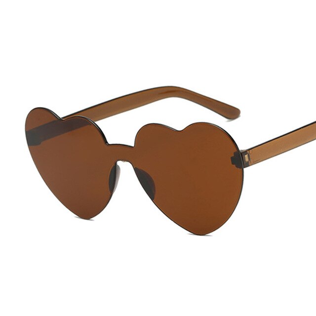 New Fashion Luxury Cute Sexy Retro Love Heart Rimless Sunglasses