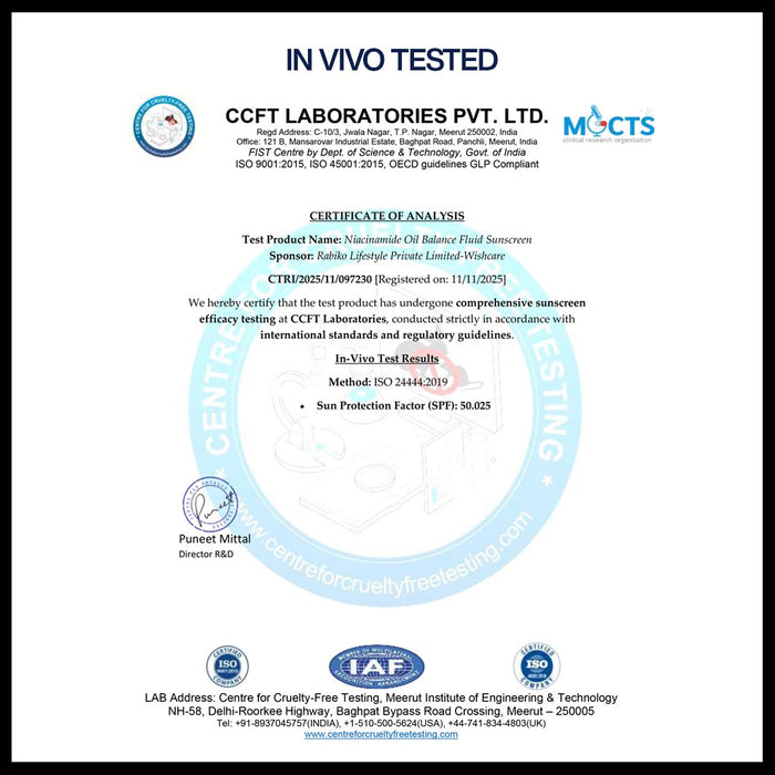 Niacinamide Oil Balance Fluid Sunscreen | SPF50 PA++++