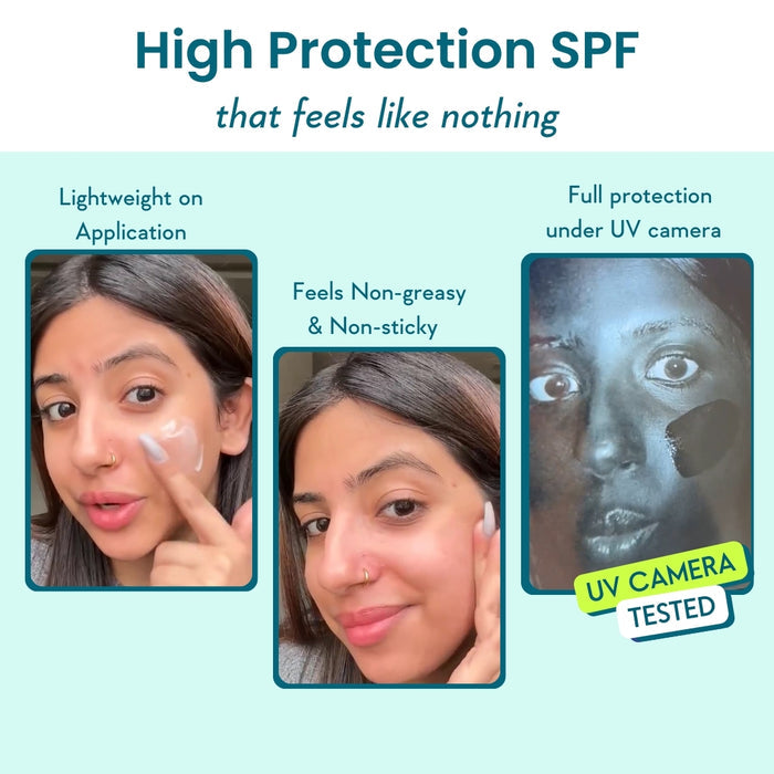 before and after images showing the difference after using the best sunscreen for oily skin