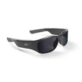 The Reebok Nitrous sunglasses feature a black wraparound design with dark polarized lenses, textured arm grips, and a subtle logo on the side.