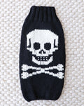 Stylish grey dog sweater with playful “No Bones About It” design for small dogs.