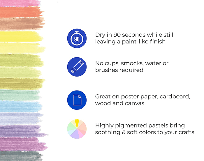 Features of The Pencil Grip Pastel Tempera Paint Sticks - Set of 10. Available at www.tenlittle.com