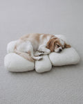 boucle small dog bed modern sculptural pet bed cream boucle cozy dog bed for small dogs