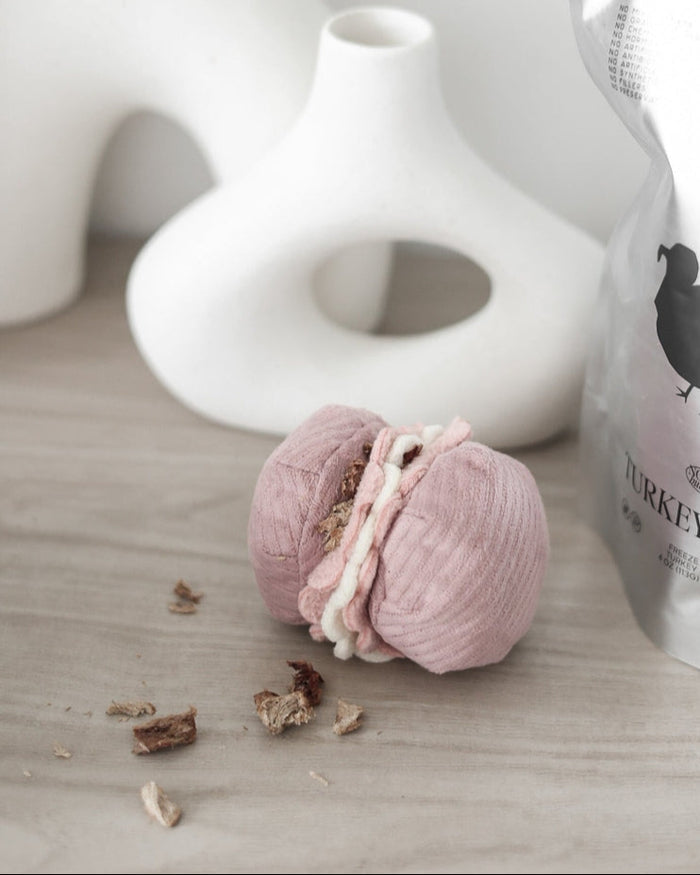 Enrichment dog toy set inspired by classic pastries, designed to keep playtime engaging, ideal for beagles and mixed breeds