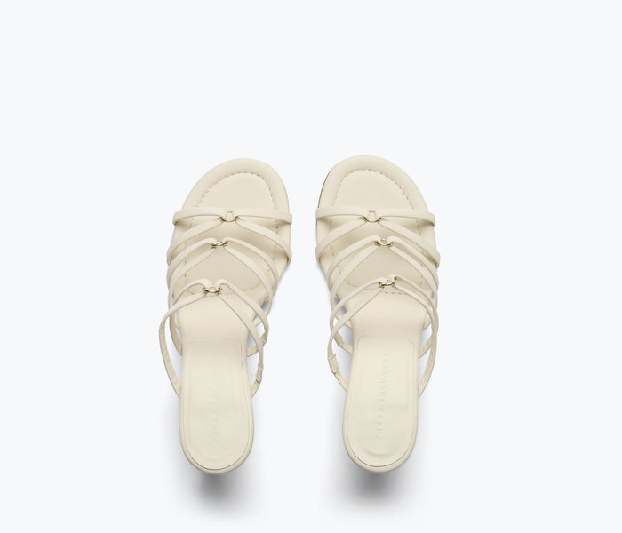 Freda Salvador Pippa heel in macadamia color, featuring a stylish high-heeled shoe with a sleek design and pointed toe.