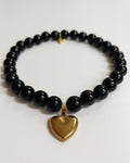 Polished Pup black beaded dog necklace, stylish and elegant accessory for small dogs