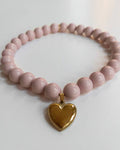 Polished Pup blush pink beaded dog necklace, stylish accessory for small dogs